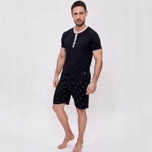 Pijama-de-algodón-1950 - negro-lemat